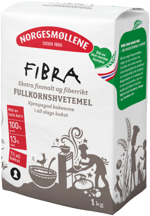 Norgesmøllene Fibra fullkornshvetemel - Left